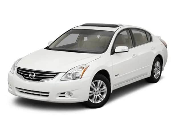 White Nissan Car with a white background